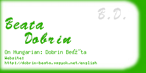 beata dobrin business card